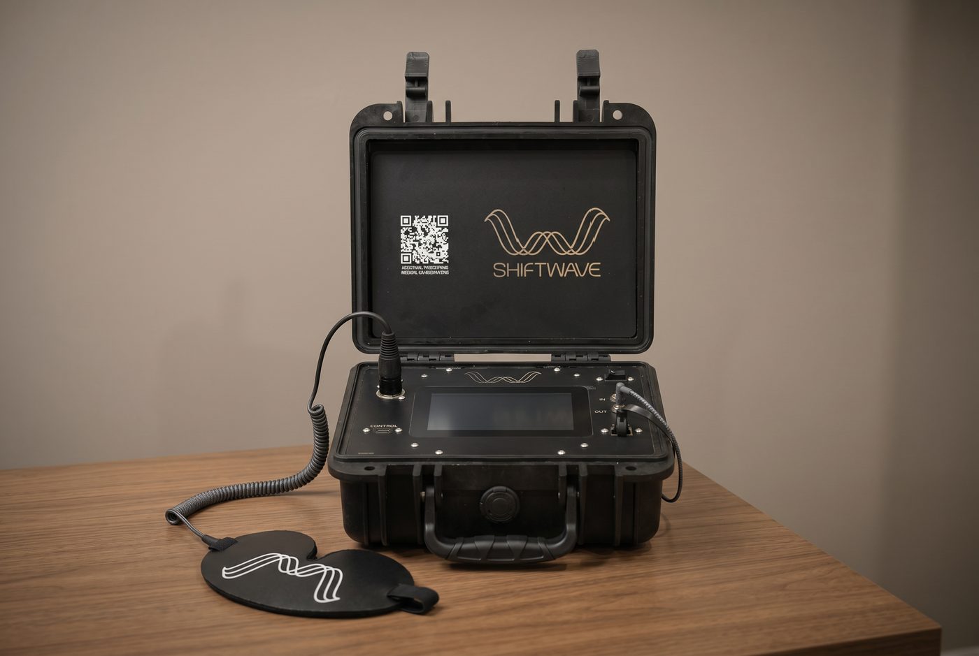 Shiftwave control unit and touchscreen used to run vibration and audio protocols