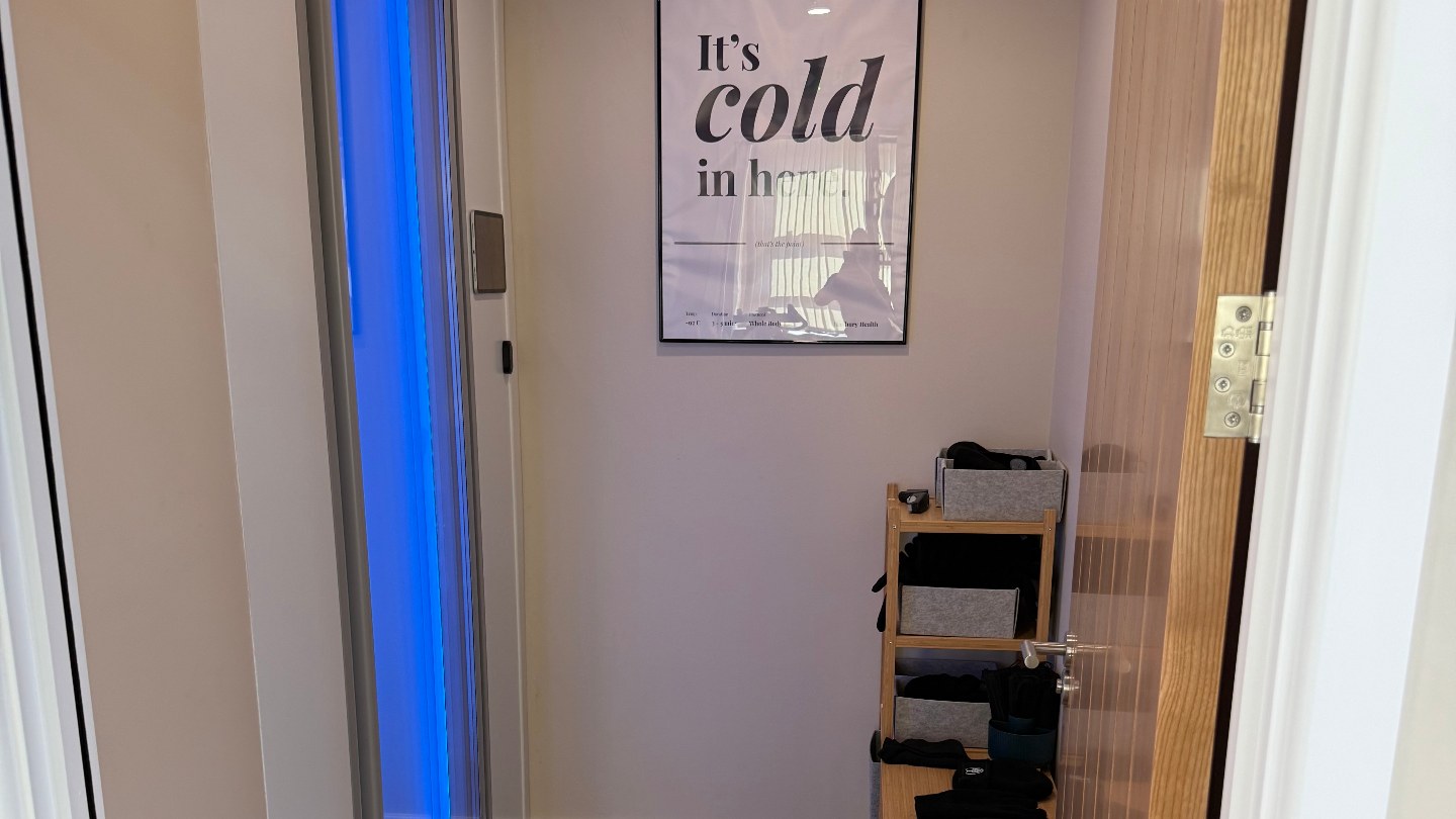 Whole-body cryotherapy chamber at Hanbury Health in Milton Keynes
