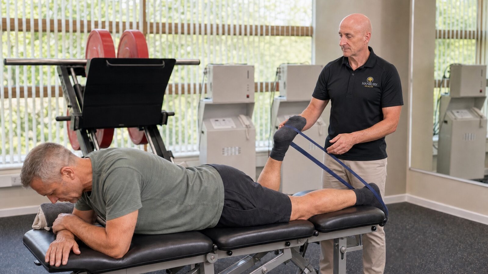 Hamstring strength testing at Hanbury Health, Milton Keynes