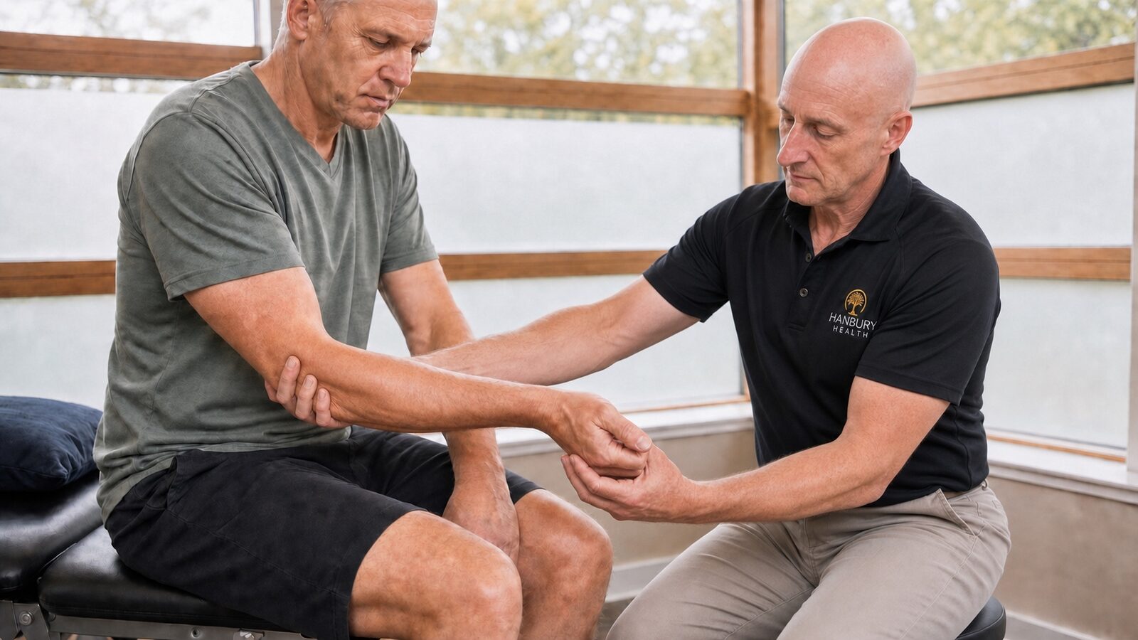 Tennis elbow assessment at Hanbury Health, Milton Keynes