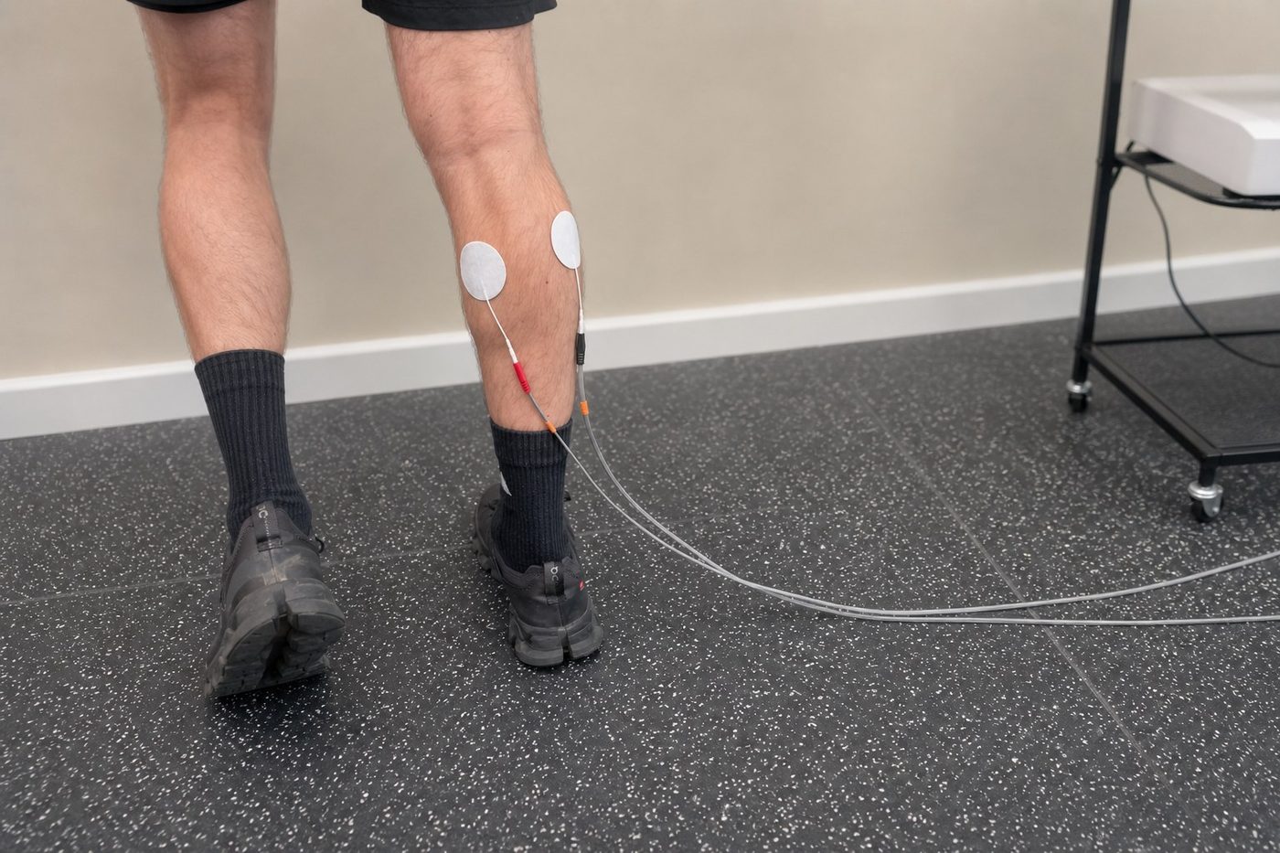 NEUBIE direct current neuromuscular device used during movement in physiotherapy